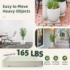 REDHUGO 2PCS Square Plant Caddy with Hidden Wheels, Heavy Duty Rolling Plant Stand Caddy with Wheels, Pot Base for Indoor Outdoor, Beige, 11 inches - Image 3