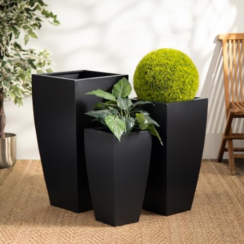 Deco 79 Metal Large Planter Pot, Set of 3, 20", 25", 30"H, Dark Gray - Image 3