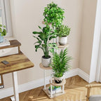 AZERPIAN Plant Stand Indoor Tall Corner Tiered Shelf 5 Tier Metal MDF Board - Image 3