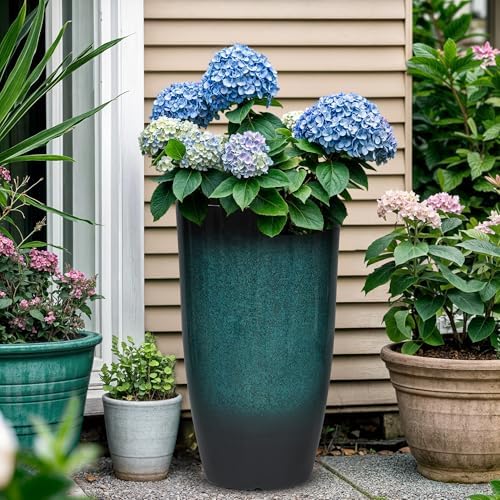Autodaya 24" Tall Large Outdoor Planters for Plants Set of 2, Faux Ceramic - Image 6