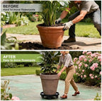 2Pack 15.7'' Large Plant Stand with Wheels, Black - Image 5