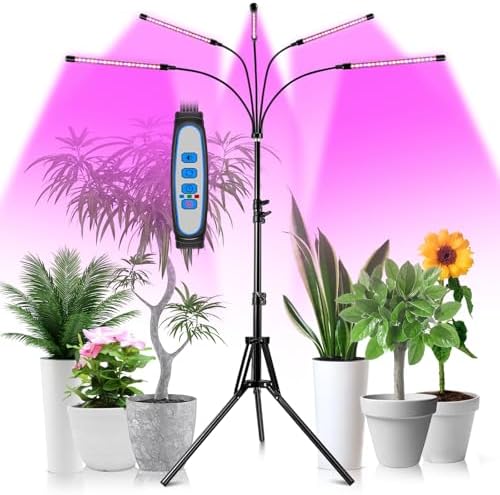 Garpsen Grow Light, 5 Head Plant Light with Tripod, 15-63"Height Adjustable by Garpsen