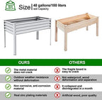 Land Guard Galvanized Raised Garden Bed with Legs, 48×24×32in Large Metal Elevated Raised Planter Box with Drainage Holes for Backyard, Patio, Balcony, 700lb Capacity - Image 2