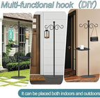 Upgraded 74" Shepherd's Hook for Bird Feeder，Floor Hanging Plant，Wind Chime Stand, Waterproof Metal & Adjustable-Height Standing Pole Holder for Lantern and Wreath, Indoor & Outdoor（2 Placement Racks) - Image 3