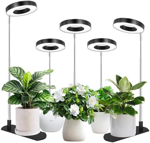 LBW Grow Lights for Indoor Plants, Full Spectrum Halo Grow Light with Base by LBW