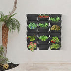 18 Hanging Vertical Wall Planter, Outdoor/Indoor Vertical Garden Planter with Automatic Drip Mechanism and Buckle Fixation Pot Balcony Plant Vegetable Fruit Herb Hanging Pocket (Black) - Image 5