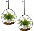 hismocal 2 Pack Hanging Planter for Indoor Plants, Black Plant Hanger with Sturdy Wood Base, Modern Boho Macrame Hanger, Wall Ceiling Window Planter (Plants/Pots Not Included) by hismocal
