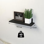 DOLLFIO Floating Wall Shelves, Decor & Storage, Black, 16.5'', 8Pcs - Image 3