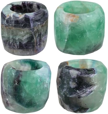 mookaitedecor Natural Fluorite Crystal Tea Light Candle Holder - Image 5
