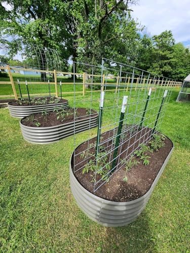 Anleolife 8x4x1.5ft Oval Galvanized Raised Garden Bed, Quartz Grey - Image 2
