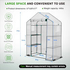 Yesker Greenhouse 57"x29"x77" Walk in Green House - Large Outdoor/Indoor Greenhouses with 4 Shelves Waterproof PE Cover & Windows, Portable Greenhouse Kit for Winter Backyard Gardening Patio, White - Image 2