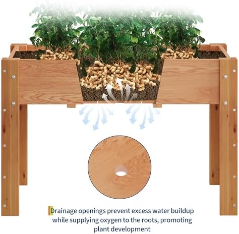 IDEALHOUSE 48"x24"x30" Elevated Wood Raised Garden Bed Planter Box - Image 4