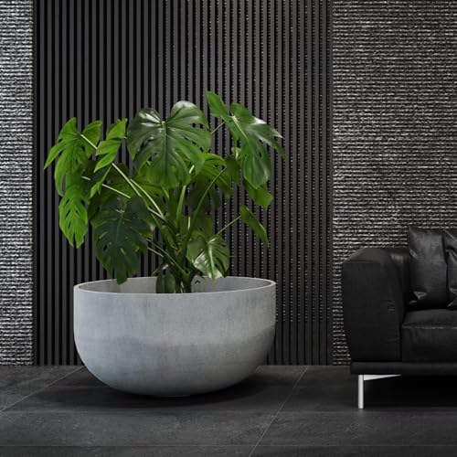Roco Extra Large Fiberglass Bowl Planter, Round Indoor/Outdoor - Image 2