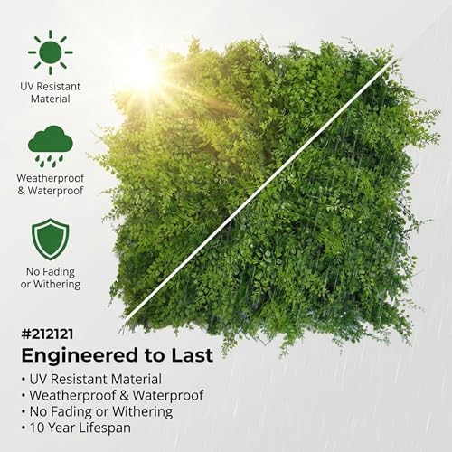 GreenSmart Premium Artificial Grass Wall Panels | Realistic Plant Greenery Privacy Panels | Decor for Fence, Garden, Patio & Balcony | Never Fade Indoor Outdoor Use (Maya) - Image 4