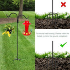 Gtongoko Double Shepherds Hook for Outdoor, 92 Inch Bird Feeder Pole with 5 Prongs Base, 5/8 Inch Thick Heavy Duty Adjustable Garden Hook for Hanging Plant, Lantern, Hummingbird Feeder, 1 Pack - Image 5