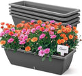 4 Pcs 24 Inch Plastic Window Boxes Planters, Gray by RimCereal