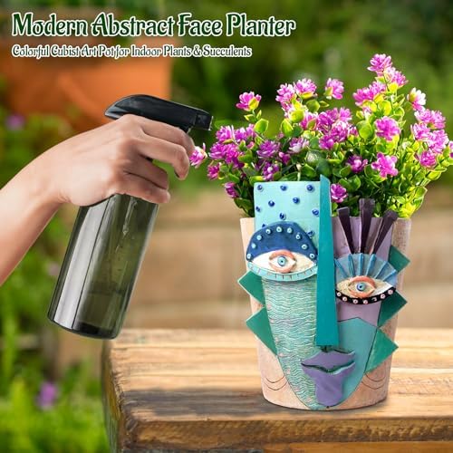 Mrlikale Abstract Face Planter Pots, Unique Head Planter with Drainage Hole - Image 6