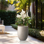 Kante 21.7" Tall Concrete Planter, Weathered Floor Pot, Indoor and Outdoor - Image 3