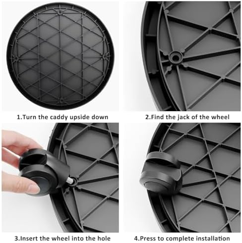 2Pack 15.7'' Large Plant Stand with Wheels, Black - Image 7