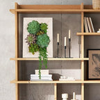 Wall Artificial Succulent Hanging Decor Plants Fake Succulents String of Pearls Arrangement with Wooden White Frames Faux Plants Hanging Boho Decor for Livingroom Bedroom Home Decor 10.2"x 2.3"x 13.7" - Image 2