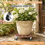 2 Pack Cast Iron Plant Caddy with Wheels Heavy Duty 14 Inch Plant Rollers - Image 4