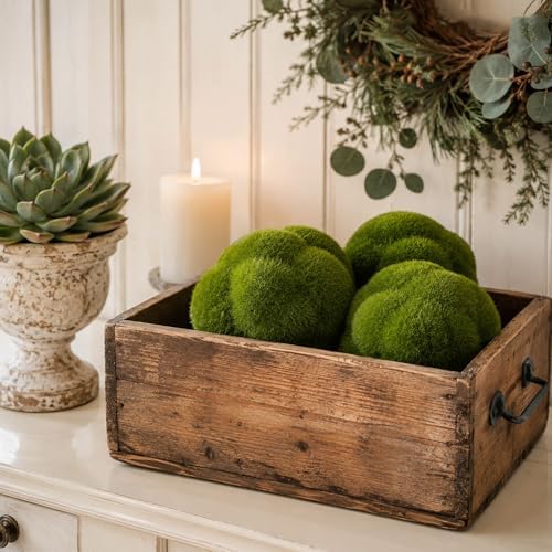 6 PCS Green Moss Ball Decorations, Simulated Moss Balls, Artificial Plant Decorations, Suitable for Garden Wedding Party Decorations - Image 3