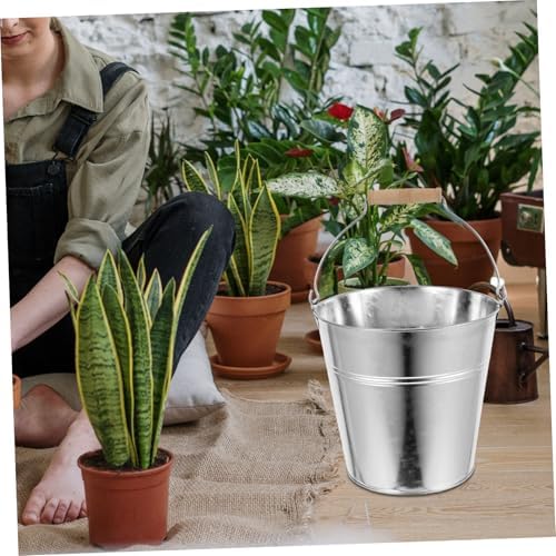 Milisten Vintage Iron Flower Bucket with Handle for Fresh and Dried Flowers - Image 2