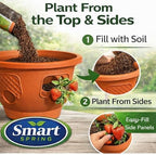 Ultimate Hanging Baskets - Strawberry, Tomato, Flower, and Herb Outdoor Planters - Use Garden Pots for Growing Plants Outside On A Deck, Fence, or Balcony (2, Terracotta) - Image 4