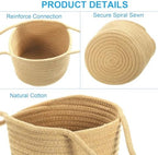 PATIKIL Hanging Planter Basket Indoor, 2 Pack Woven Macrame Plant Basket with 28" Hanging Rope for Outdoor Home Decor Storage Organizer, Brown - Image 3