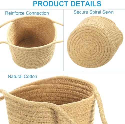 PATIKIL Hanging Planter Basket Indoor, 2 Pack Woven Macrame Plant Basket with 28" Hanging Rope for Outdoor Home Decor Storage Organizer, Brown - Image 3