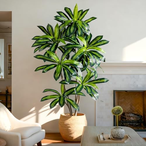 Tall Fake Tree Artificial Trees Plant with White Planter Pot Indoor Outdoor Potted Silk Plants Large Faux Trees loor Floor for Home Living Room Decor Outside Patio para decoracion Housewarming Gift - Image 2