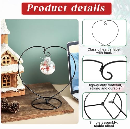 Barydat 20 Pcs Heart Display Stand Ornament Hanger Stands for Flower Pot - Image 3