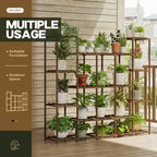 Bamworld Large Plant Shelf Indoor Plant Shelf Outdoor Tall Wood Plant Holder for Living Room Multiple Plants Patio Balcony Garden 17 Pots - Image 2