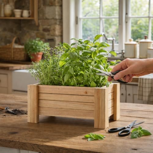 Cedar Herb Planter Box with Legs – Indoor Outdoor Wooden Herb Garden for Cooking, Kitchen, Grill & Fire Pit Use (35inch) - Image 4