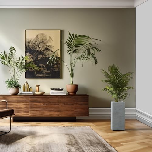 Kante Small Column Square Pale Gray Concrete Planter 19.9" H, Outdoor - Image 3