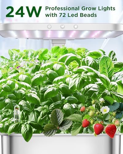 Stainless Steel Hydroponics Growing System Kits, Controlled Smart Indoor Garden with LED Grow Light Full Spectrum, 15 Pods Plant Germination Kit, with Quiet Pump,for Vegetables Herbs,Gardening Gifts - Image 5