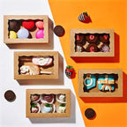 100PCS 7x4.3x1.5 Inch Plastic Clear Cookie Boxes with Window Chocolate Truffle Orec Pastry Bakery Dount Boxes Browine Soap Treat Boxes for Party Favors Wedding Christmas Valentine's - Image 4