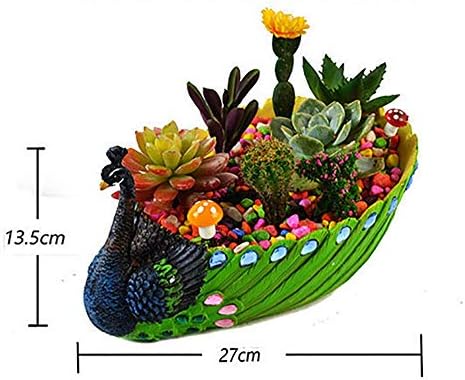 Gonetre Handmade Vintage Resin Peacock Planter Pot Decorative Flower Pot Container for Plants - Image 7