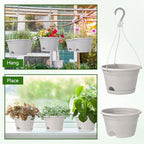 Roshtia 20 Pcs 10 Inch Hanging Baskets for Plants, Grey White - Image 4