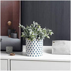 Pot Flower Pots Plant Pots with Drainage Hole and Saucer Round Ceramic Indoor Planter Modern Decorative Gardening Pot Suitable for Indoor and Outdoor Flower Plant Pots (Color : Green, Size : A) - Image 4