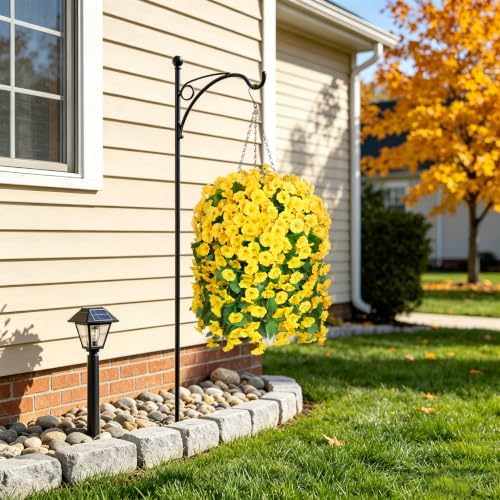 Ammyoo Artificial Faux Hanging Flowers Basket for Fall Outdoor Decor - Image 6
