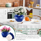 4 Sets African Violet Pots 6 Inch Self Watering Pot for Indoor Ceramic Self Watering Planter for Flower Lovers Ideal Plant Pot Thriving Flower Maintenance - Image 5