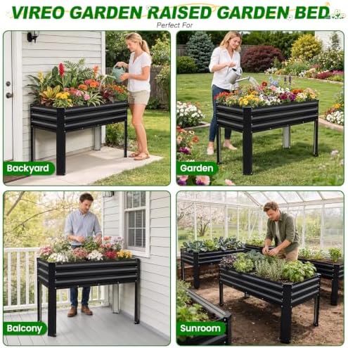 Galvanized Raised Garden Bed with Legs 2Pack,48x24x32in Elevated Garden Bed - Image 5