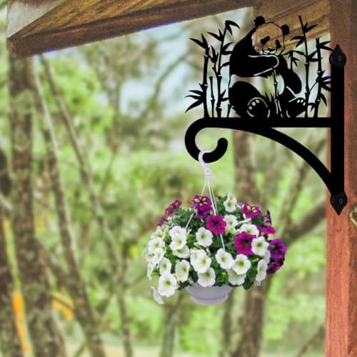 peacoblue Panda Plant Hanger Bracket, Iron Outdoor Hanging Hook - Image 5