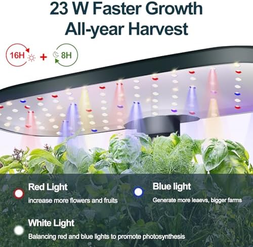 Indoor Garden Hydroponics Growing System12 Pods Plant Germination Kit Aeroponic Herb Vegetable Growth Lamp Countertop with LED Grow Light Smart Water Pump Automatic Timer (Black) - Image 4