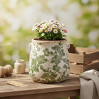 Ceramic Flower Vase, Cottagecore Vases & Planting Pots with Drainage - Image 2