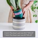Nihow Modern Ceramic Plant Pot - 5 + 7 Inch Flower Pot for All Indoor Plants - Sturdy Planter Pots with Drainage Hole & Rubber Plugs - Semi-Matte Gray & Nature - Plants Not Included - Image 3