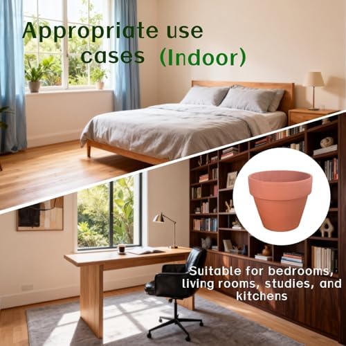 6-Inch Terracotta Pots, Set of 4 with Drainage Hole & Saucer, Breathable and Well-Drained for Indoor Outdoor Plants, Ideal for Garden Decor - Image 5