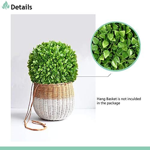 SunnyRoyal Topiary Ball Artificial Outdoor Boxwood Balls Topiary Lifelike Plants, Round Topiary for Indoor/Outdoor Decore, Rose Leaf 15 Inch, 5 Pieces - Image 3