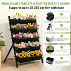 4FT Vertical Garden Bed, 5 Tiers Vertical Raised Garden Planter, 23.5 * 25.4 * 48.6Inch Outdoor Garden Raised Bed with Drainage System, Vegetable Flower Planter Raised Stand Elevated Planter Box - Image 3